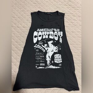 American Cowboy Black Tank Top